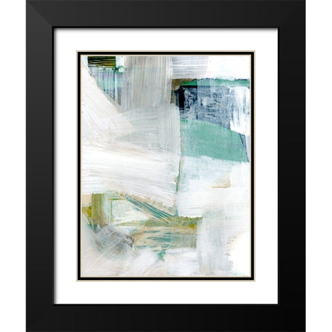 White Blues I Black Modern Wood Framed Art Print with Double Matting by Cartissi