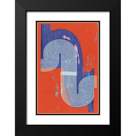 On the Wave III Black Modern Wood Framed Art Print with Double Matting by Cartissi