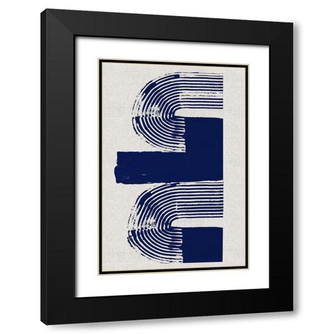 Cubic Curve II Black Modern Wood Framed Art Print with Double Matting by Cartissi