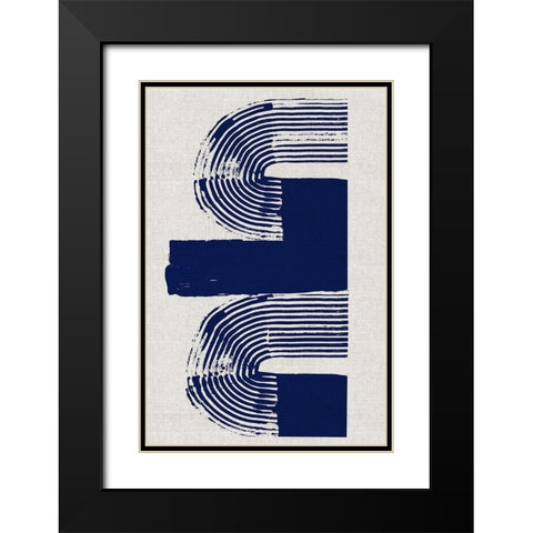 Cubic Curve II Black Modern Wood Framed Art Print with Double Matting by Cartissi