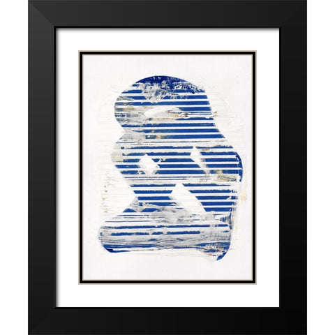 Blue Scrapes I Black Modern Wood Framed Art Print with Double Matting by Cartissi