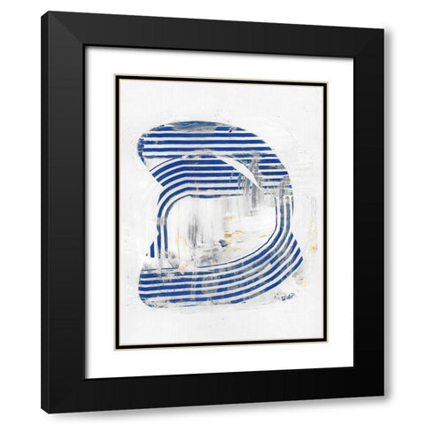 Blue Scrapes II Black Modern Wood Framed Art Print with Double Matting by Cartissi