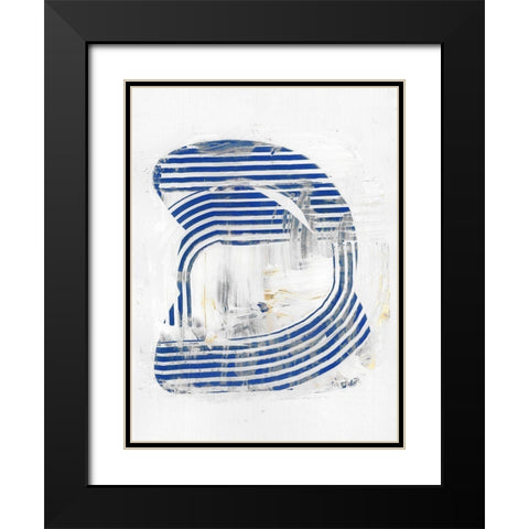 Blue Scrapes II Black Modern Wood Framed Art Print with Double Matting by Cartissi