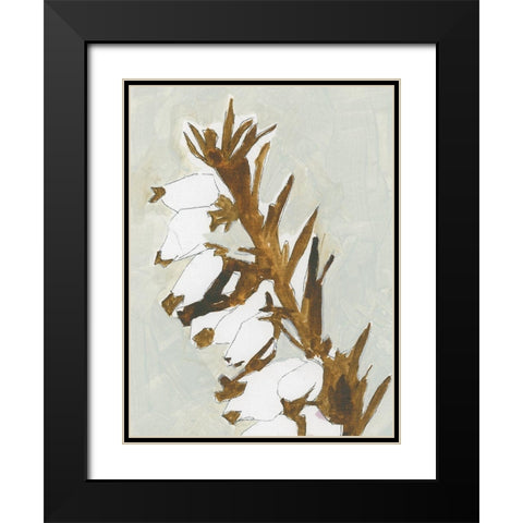 Naive Floral Silhouette II Black Modern Wood Framed Art Print with Double Matting by Cartissi