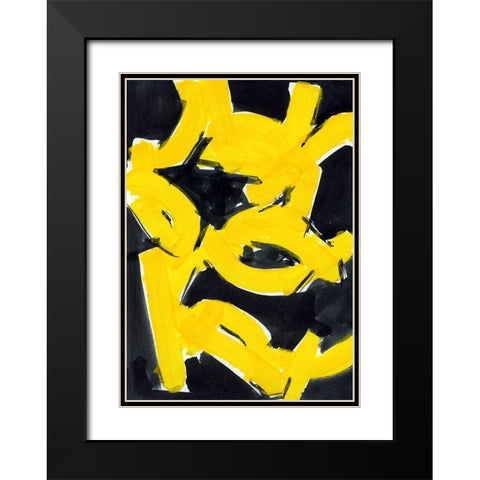 Gold And Black II Black Modern Wood Framed Art Print with Double Matting by Cartissi