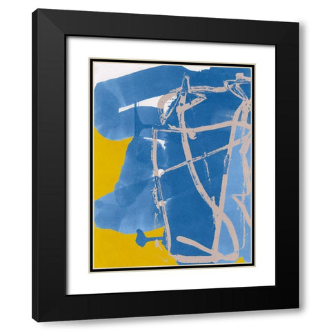 Blue Signs  Black Modern Wood Framed Art Print with Double Matting by Cartissi