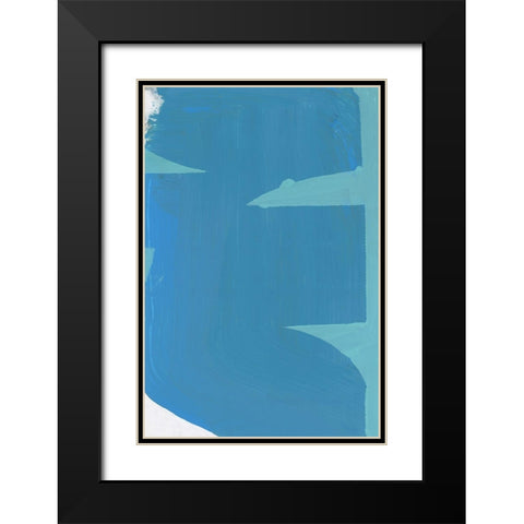 Blue Bound I Black Modern Wood Framed Art Print with Double Matting by Cartissi