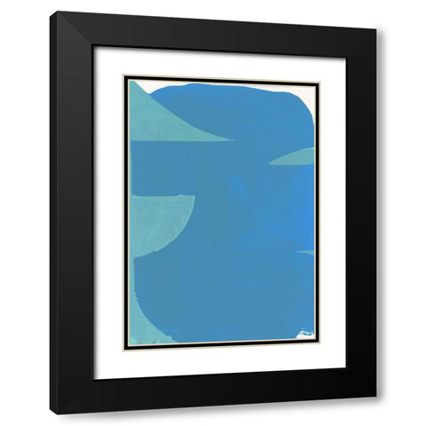 Blue Bound II Black Modern Wood Framed Art Print with Double Matting by Cartissi