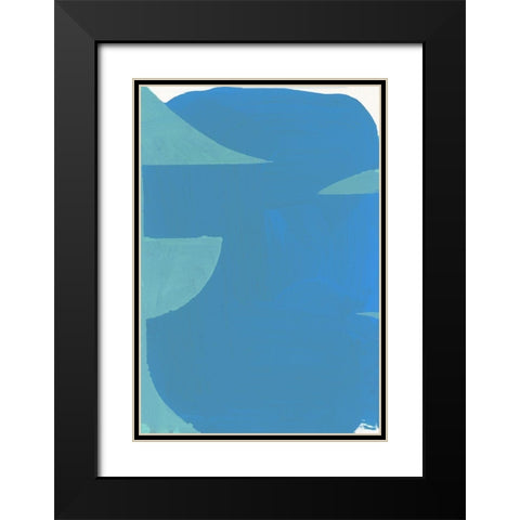 Blue Bound II Black Modern Wood Framed Art Print with Double Matting by Cartissi