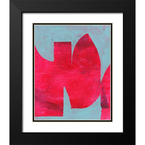Magenta Ribbon II Black Modern Wood Framed Art Print with Double Matting by Cartissi