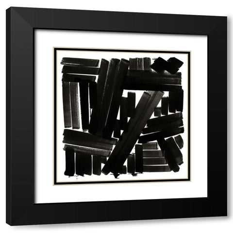 Shape of Song I Black Modern Wood Framed Art Print with Double Matting by Cartissi