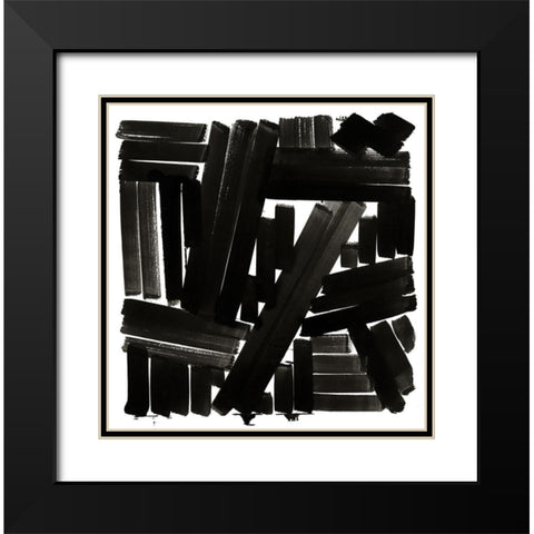Shape of Song I Black Modern Wood Framed Art Print with Double Matting by Cartissi