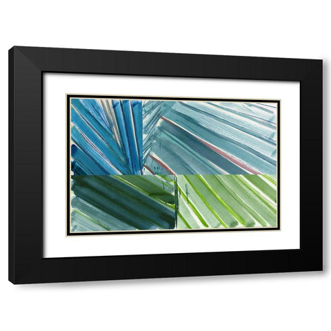 Botanical Green I Black Modern Wood Framed Art Print with Double Matting by Cartissi