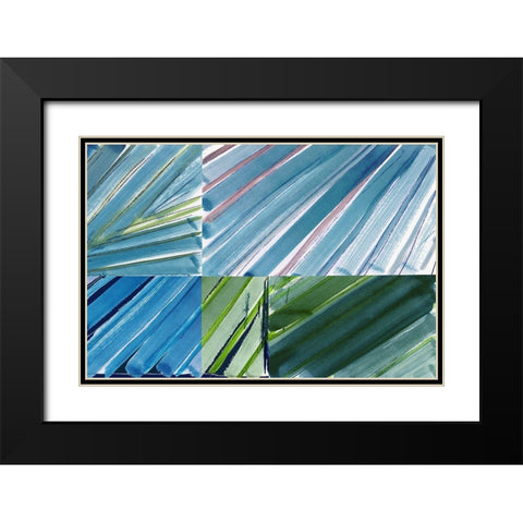 Botanical Green II Black Modern Wood Framed Art Print with Double Matting by Cartissi