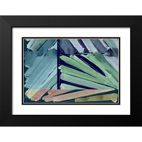 Botanical Green III Black Modern Wood Framed Art Print with Double Matting by Cartissi