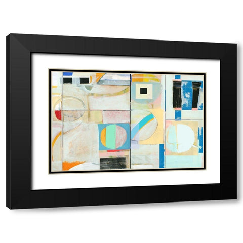 City Grid II Black Modern Wood Framed Art Print with Double Matting by Cartissi