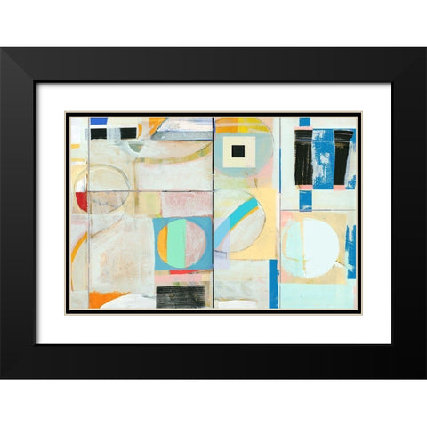 City Grid II Black Modern Wood Framed Art Print with Double Matting by Cartissi
