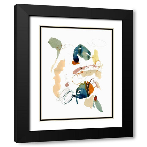 Wide Swirl I Black Modern Wood Framed Art Print with Double Matting by Cartissi