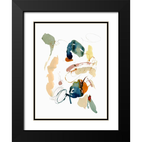 Wide Swirl I Black Modern Wood Framed Art Print with Double Matting by Cartissi