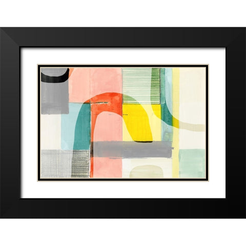 Rainbow Roundabout II Black Modern Wood Framed Art Print with Double Matting by Cartissi