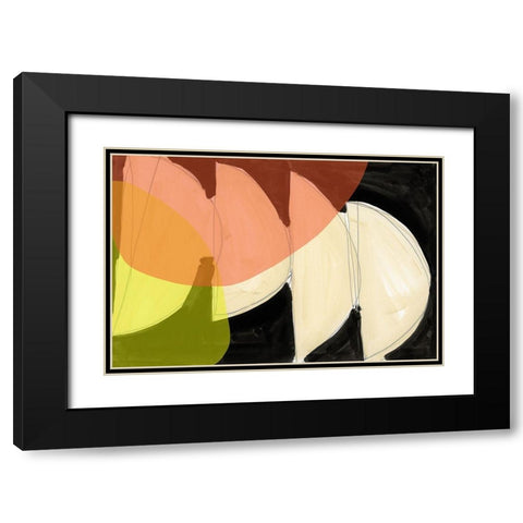 Four Semi Moons I  Black Modern Wood Framed Art Print with Double Matting by Cartissi