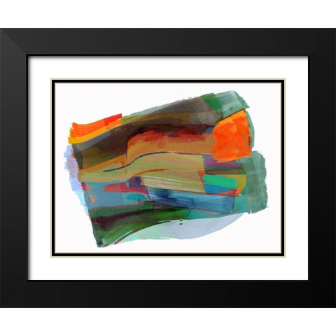 Rainbow Blast II Black Modern Wood Framed Art Print with Double Matting by Cartissi