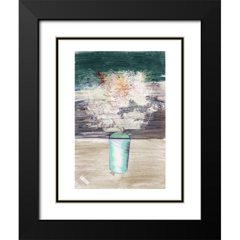 Dried Florals II Black Modern Wood Framed Art Print with Double Matting by Cartissi