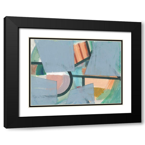 Blueblock I  Black Modern Wood Framed Art Print with Double Matting by Cartissi