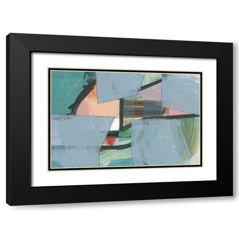 Blueblock II  Black Modern Wood Framed Art Print with Double Matting by Cartissi