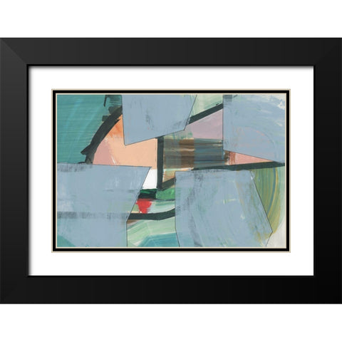 Blueblock II  Black Modern Wood Framed Art Print with Double Matting by Cartissi