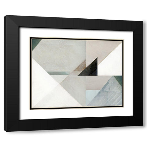 Crackelure II Black Modern Wood Framed Art Print with Double Matting by Cartissi