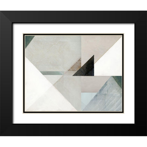 Crackelure II Black Modern Wood Framed Art Print with Double Matting by Cartissi