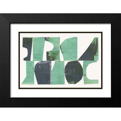 New Green I  Black Modern Wood Framed Art Print with Double Matting by Cartissi