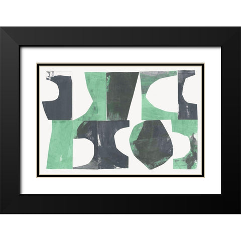New Green II  Black Modern Wood Framed Art Print with Double Matting by Cartissi