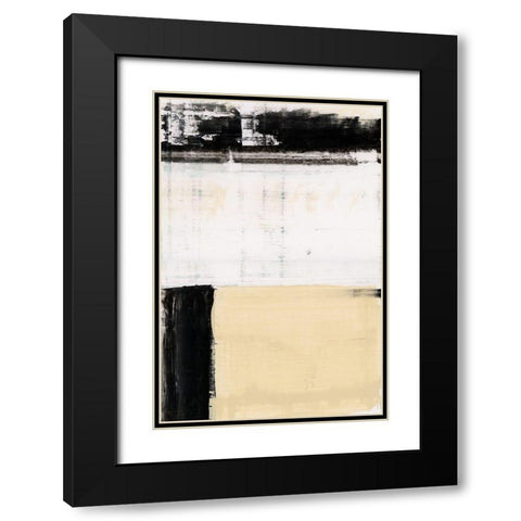Block Standing III Black Modern Wood Framed Art Print with Double Matting by Cartissi