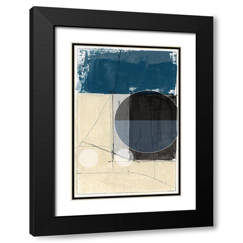 Bluff Block III Black Modern Wood Framed Art Print with Double Matting by cartissi