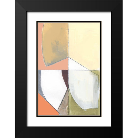 Creamsicle Shapes I  Black Modern Wood Framed Art Print with Double Matting by Cartissi