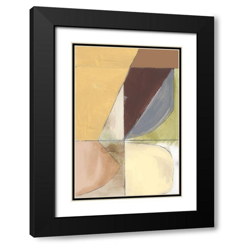 Creamsicle Shapes II  Black Modern Wood Framed Art Print with Double Matting by Cartissi