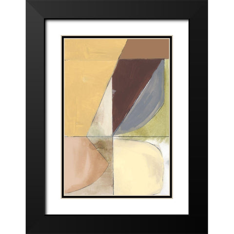 Creamsicle Shapes II  Black Modern Wood Framed Art Print with Double Matting by Cartissi