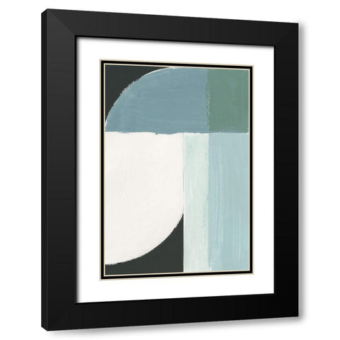 Curved Stream II  Black Modern Wood Framed Art Print with Double Matting by Cartissi