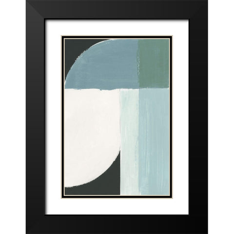 Curved Stream II  Black Modern Wood Framed Art Print with Double Matting by Cartissi