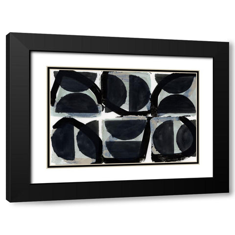 Dancing Block Black Modern Wood Framed Art Print with Double Matting by Cartissi