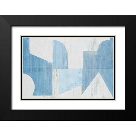 Midway Blue I  Black Modern Wood Framed Art Print with Double Matting by Cartissi