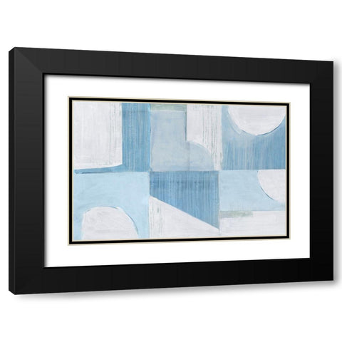 Midway Blue II  Black Modern Wood Framed Art Print with Double Matting by Cartissi