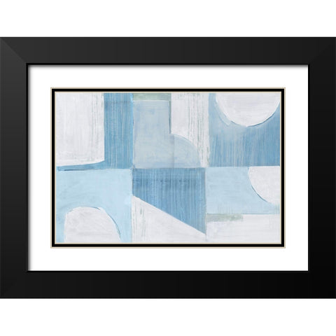 Midway Blue II  Black Modern Wood Framed Art Print with Double Matting by Cartissi