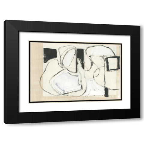 Settling Shapes I Black Modern Wood Framed Art Print with Double Matting by Cartissi