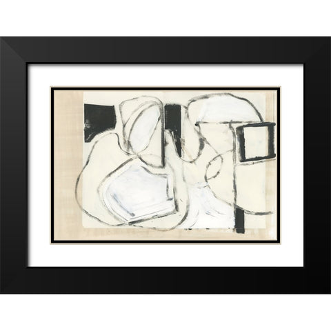 Settling Shapes I Black Modern Wood Framed Art Print with Double Matting by Cartissi