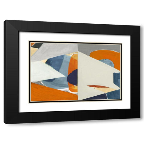 Overlapping Shapes I  Black Modern Wood Framed Art Print with Double Matting by Cartissi