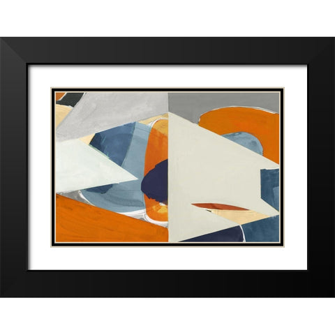 Overlapping Shapes I  Black Modern Wood Framed Art Print with Double Matting by Cartissi