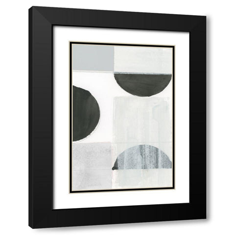 Shape Parade II Black Modern Wood Framed Art Print with Double Matting by Cartissi